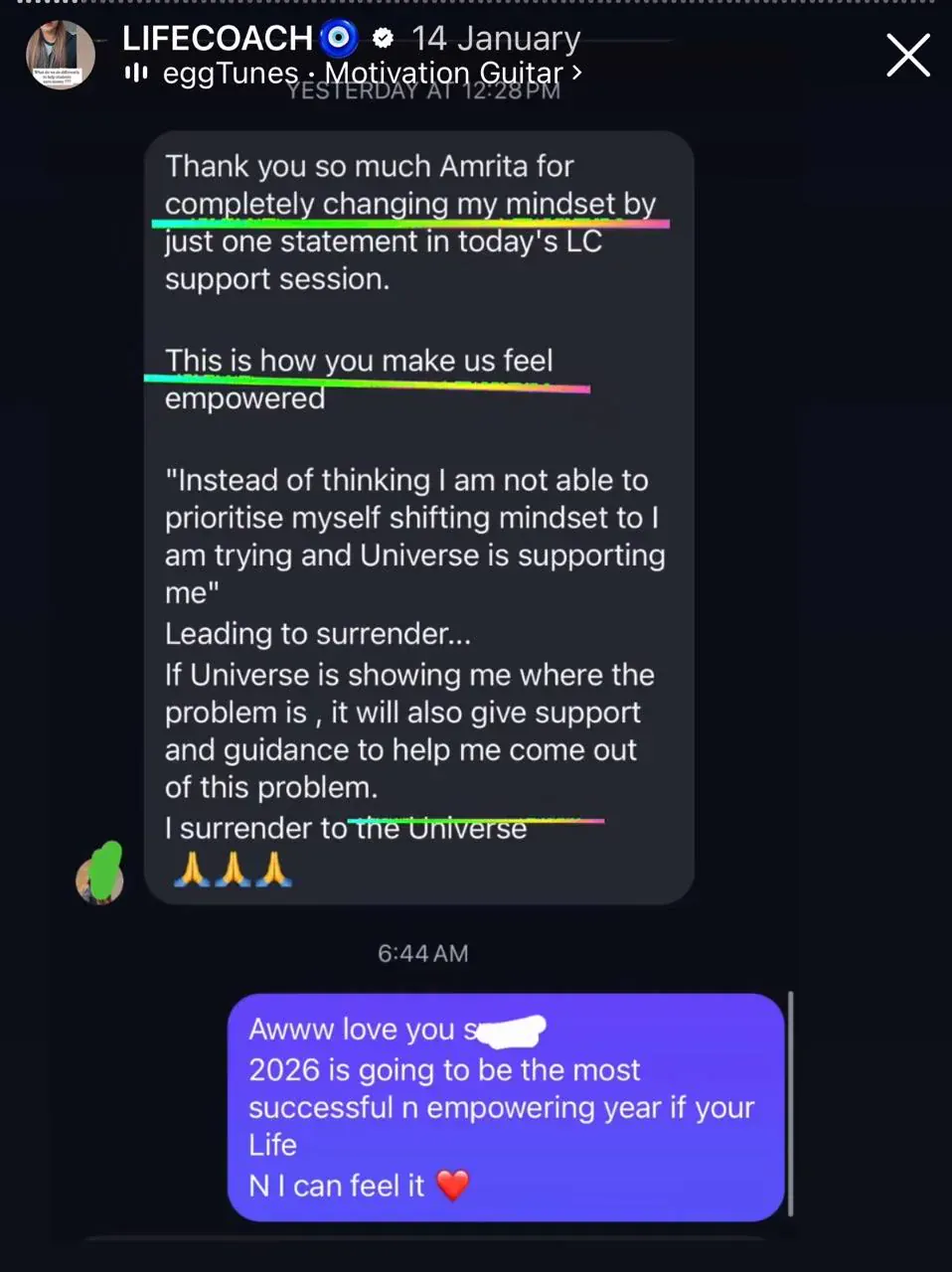 Life Coaching Program testimonial image 1